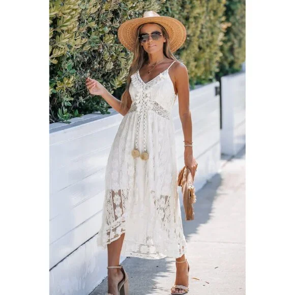 Cupshe Ariya V-neck Lace Up Slip Dress- NWT! - Picture 2 of 12